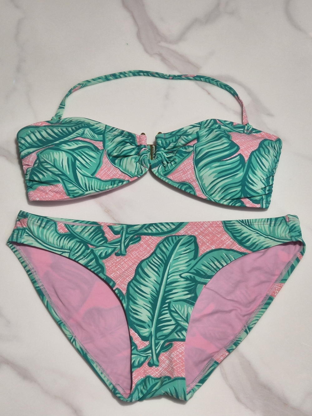 Vineyard Vines Banana Leaf Bikini Top & Bottom, XS, EUC